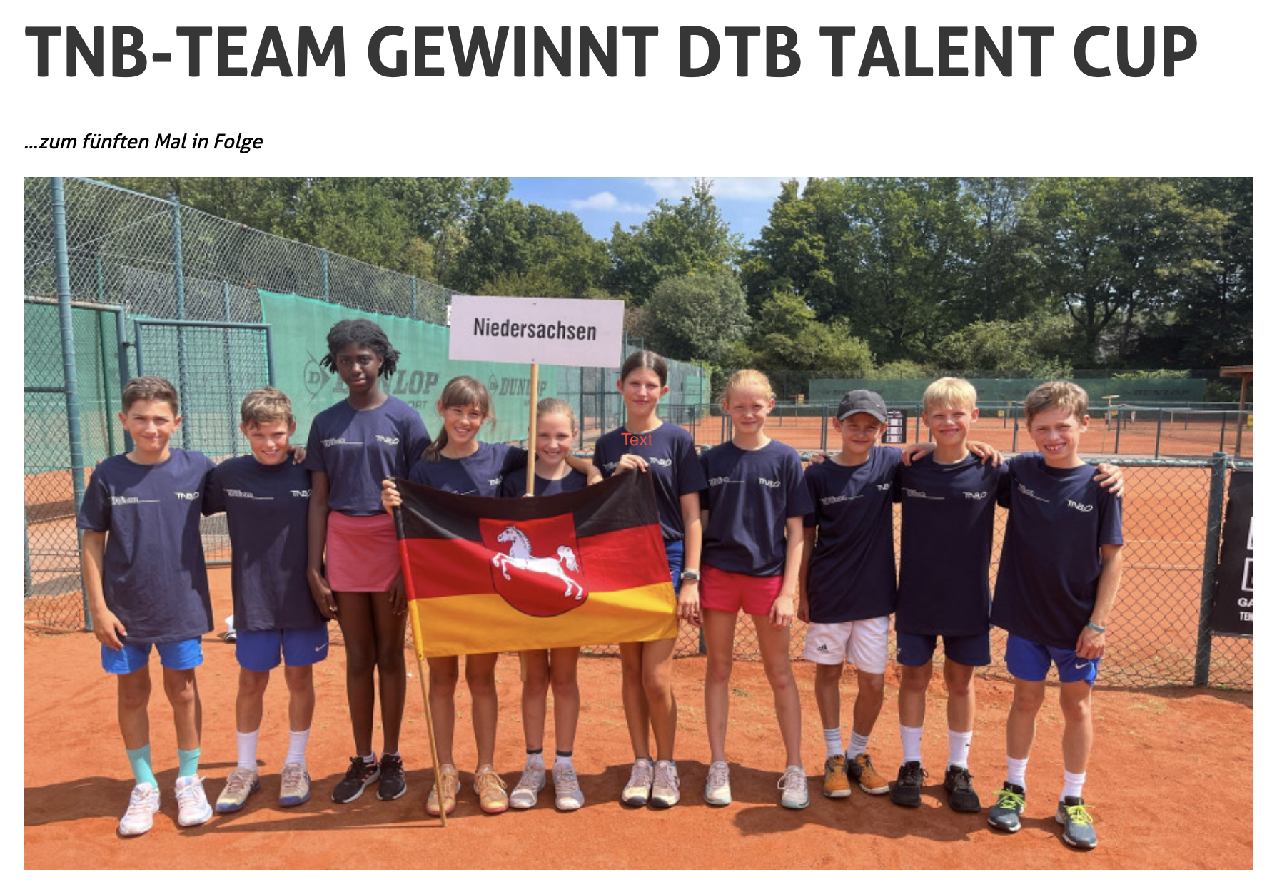 Team des TNB beim DTB Talent-Cup Juli 2022 (Quelle: TNB)